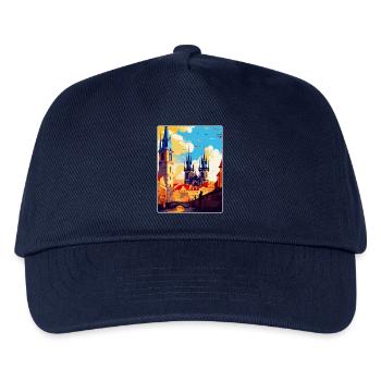 Prag Tschechische Republik Vintage Reiseplakat WPA - Kinder Basecap - Navy - Vorne