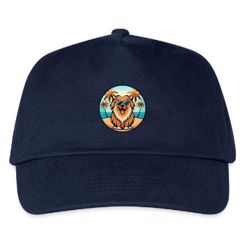 Leonberger Hunderasse Cartoon Sonnenbrille Strand - Kinder Basecap - Navy - Vorne