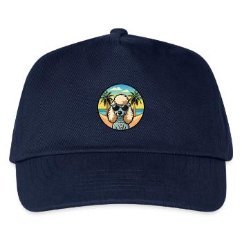 Corded Poodle Dog Breed Cartoon Sunglasses Beach - Kids’ Baseball Cap - navy - Front