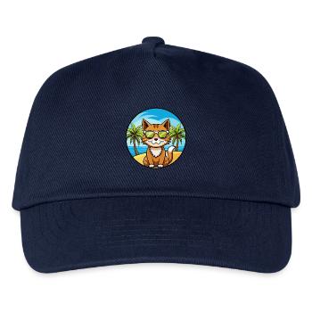 Havana Brown Cat Breed Cartoon Sunglasses Beach - Kids’ Baseball Cap - navy - Front