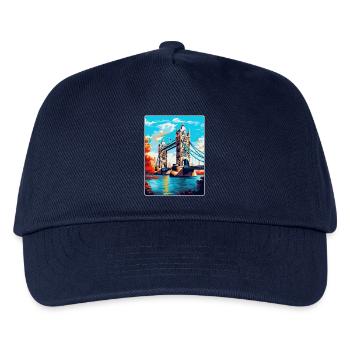 Tower Bridge England Uk Travel Poster Souvenir WPA - Kids’ Baseball Cap - navy - Front