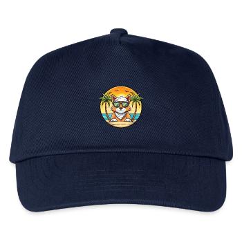 Arabische Mau-Katzenrasse Cartoon-Sonnenbrille Strand - Kinder Basecap - Navy - Vorne