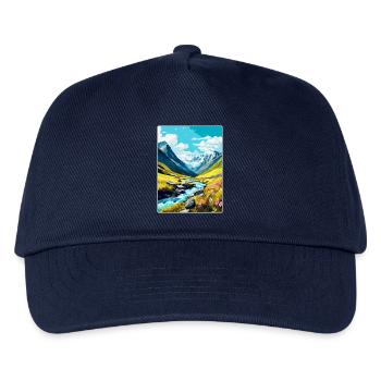 Hohe Tauern Österreich Vintage Reiseplakat Souvenir - Kinder Basecap - Navy - Vorne