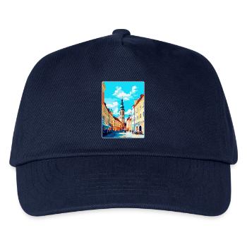 České Budějovice Tschechische Republik Poster - Kinder Basecap - Navy - Vorne