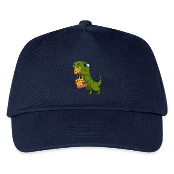 Dino Dinosaur Pizza Fast Food Eating Gift - Kids’ Baseball Cap - navy - Front
