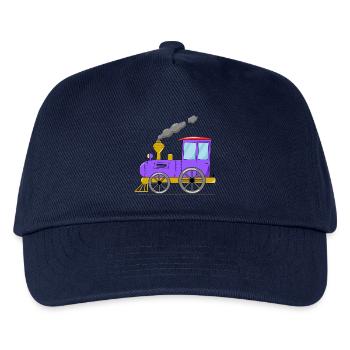 Kinderzug Eisenbahn lila - Kinder Basecap - Navy - Vorne