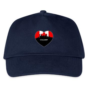 Calgary Kanada Flagge Skyline Reise Souvenir - Kinder Basecap - Navy - Vorne