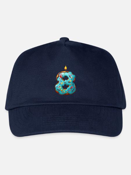 NUMMER 8 KUCHEN SWEET 8. GEBURTSTAG - Kinder Basecap - Navy