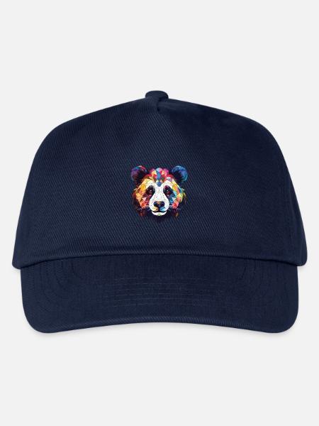 Panda Buntes Aquarell Tier Haustier Illustration - Kinder Basecap - Navy