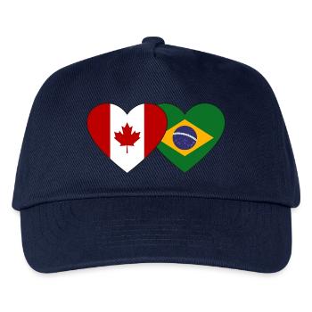 Canada Brazil Heart Flag - Kids’ Baseball Cap - navy - Front