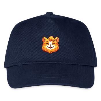 Ingwer Langhaar Katze Karikatur Aquarell Clipart - Kinder Basecap - Navy - Vorne