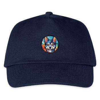 Alaskan Klee Kai Hunderasse Aquarell Illustration - Kinder Basecap - Navy - Vorne