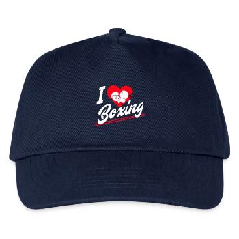 I love Boxing - Herz mit Boxhandschuhen - Kinder Basecap - Navy - Vorne