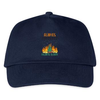 Flammen gelöschte Herzen Warme Brandbekämpfung Wei - Kinder Basecap - Navy - Vorne