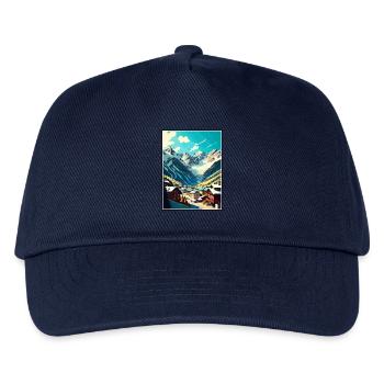 Soelden Austria Vintage Reiseposter WPA Souvenir - Kinder Basecap - Navy - Vorne