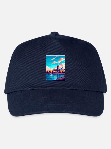 Mainz Deutschland Vintage Reiseplakat WPA Souvenir - Kinder Basecap - Navy