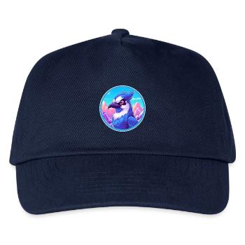Blauer Eichelhäher Aquarell Karikatur Kawaii Haustier Tier Colo - Kinder Basecap - Navy - Vorne