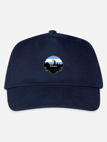 Rosario Argentinien Flagge Skyline Silhouette Reisen - Kinder Basecap - Navy