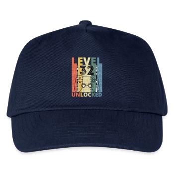 Level 32 Freigeschaltet Lustiger Gamer Geburtstag zweiunddreißig - Kinder Basecap - Navy - Vorne