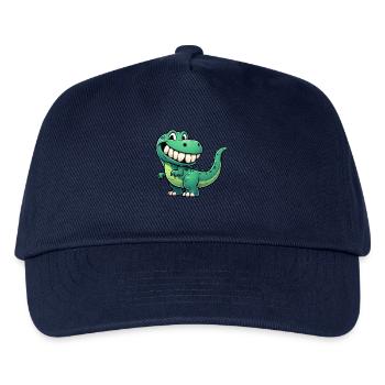 Süßer T-Rex Cartoon schüchtern grinsend - Kinder Basecap - Navy - Vorne
