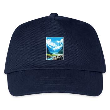 Franz Josef Gletscher Neuseeland Reiseposter - Kinder Basecap - Navy - Vorne