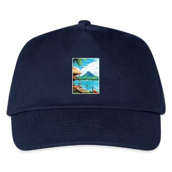 Bora Französisch-Polynesien Vintage Reiseposter WPA - Kinder Basecap - Navy - Vorne