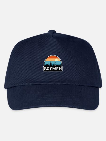 Bremen Deutschland Flagge Skyline Reisesouvenir - Kinder Basecap - Navy