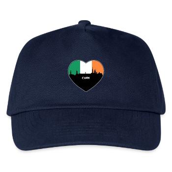 Cork Irland Flagge Skyline Reise Souvenir - Kinder Basecap - Navy - Vorne