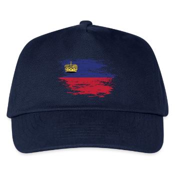Liechtenstein Flagge used - Kinder Basecap - Navy - Vorne