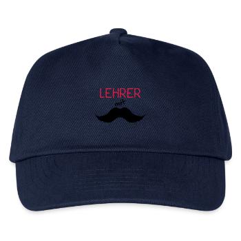 Lehrer mit Schnurrbart - Kinder Basecap - Navy - Vorne
