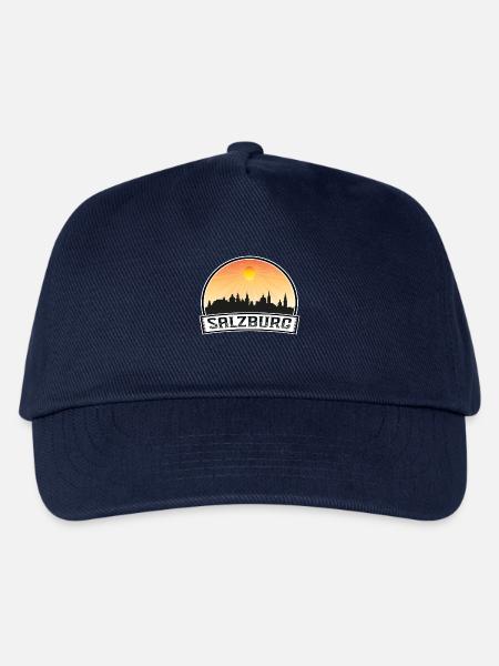 Salzburg Österreich Skyline Vintage Sunset Travel Sou - Kinder Basecap - Navy
