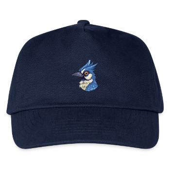 Blauer Eichelhäher Buntes Aquarell Cartoon Kawaii Tier - Kinder Basecap - Navy - Vorne