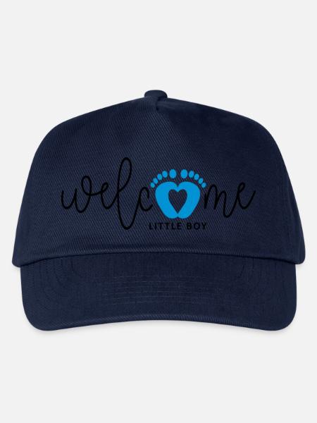 Baby Junge ist geboren. Geburtskarten. - Kinder Basecap - Navy