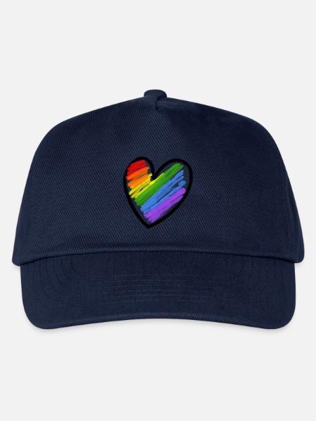 Regenbogenfahne LGBTQ Herz - Kinder Basecap - Navy