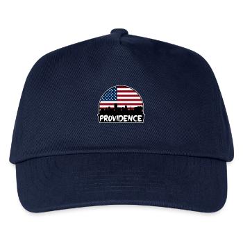 Providence Rhode Island USA Flagge Skyline Silhouett - Kinder Basecap - Navy - Vorne