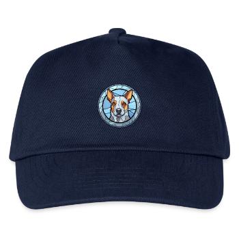 Blauer Heeler Hunderasse Buntes Glas buntes Wasser - Kinder Basecap - Navy - Vorne