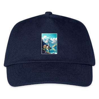 St. Wolfgang Österreich Vintage Reiseposter Souvenir - Kinder Basecap - Navy - Vorne