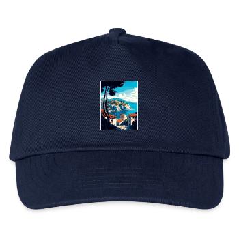 Ston Kroatien Vintage Reiseposter WPA Souvenir - Kinder Basecap - Navy - Vorne