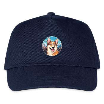Kai Ken Hunderasse Cartoon Kawaii Aquarell - Kinder Basecap - Navy - Vorne