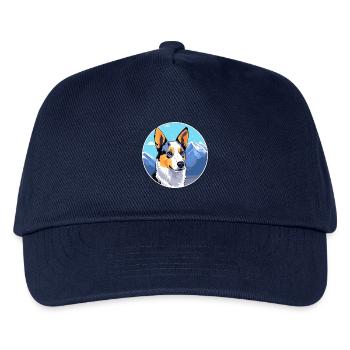 Blauer Heeler Hunderasse Cartoon Kawaii Aquarell - Kinder Basecap - Navy - Vorne