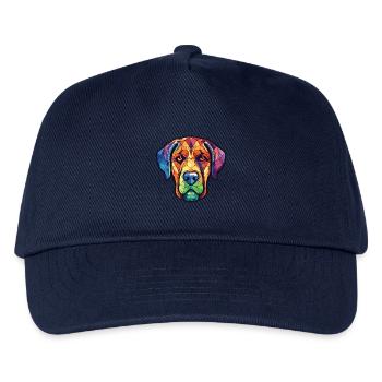 Magyar Agar Ungarische Hunderasse Aquarellglas - Kinder Basecap - Navy - Vorne