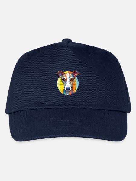 Whippet-Hunderasse Bunte Aquarell-Illustration - Kinder Basecap - Navy