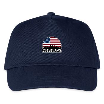 Cleveland, Ohio, USA, Flagge, Skyline, Silhouette, Reisen - Kinder Basecap - Navy - Vorne
