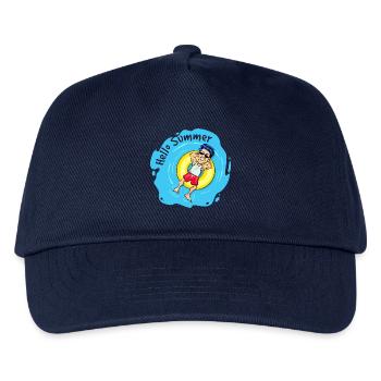 Hello Summer - Chillen im Schwimmring - Kinder Basecap - Navy - Vorne