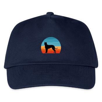 Cordoba Kampfhund Liebhaber Silhouette Retro Sonnenuntergang - Kinder Basecap - Navy - Vorne