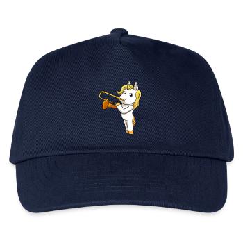 Einhorn Posaune - Kinder Basecap - Navy - Vorne
