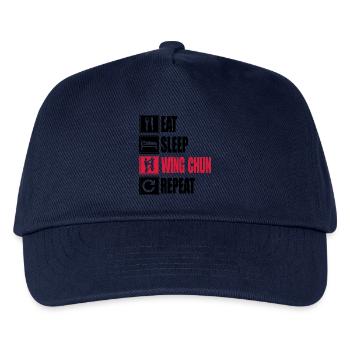 Eat-Sleep-WingChun-Repeat - Kinder Basecap - Navy - Vorne
