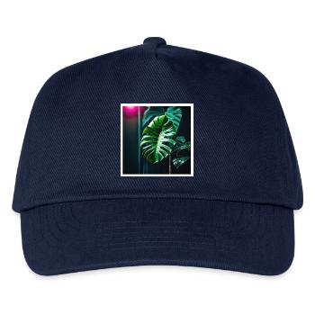 Monstera Leafs#2 - Kinder Basecap - Navy - Vorne