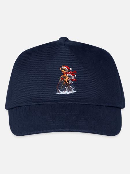 Festliche Penny Farthing Schneefahrt - Kinder Basecap - Navy