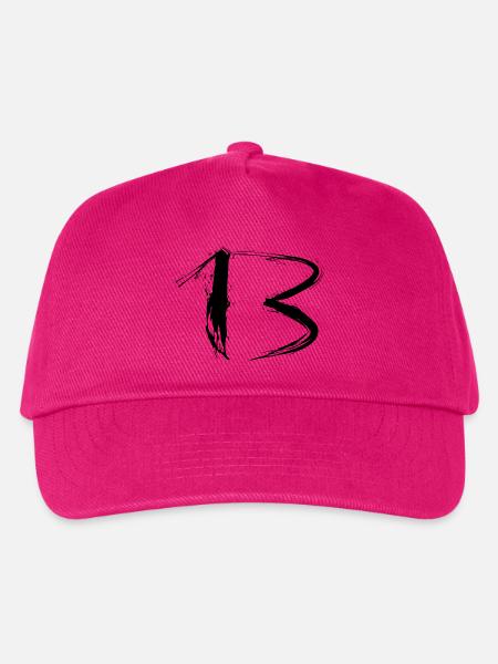 Zahl 13 Lieblingszahl Design Bürste Schwarz neu - Kinder Basecap - Fuchsia